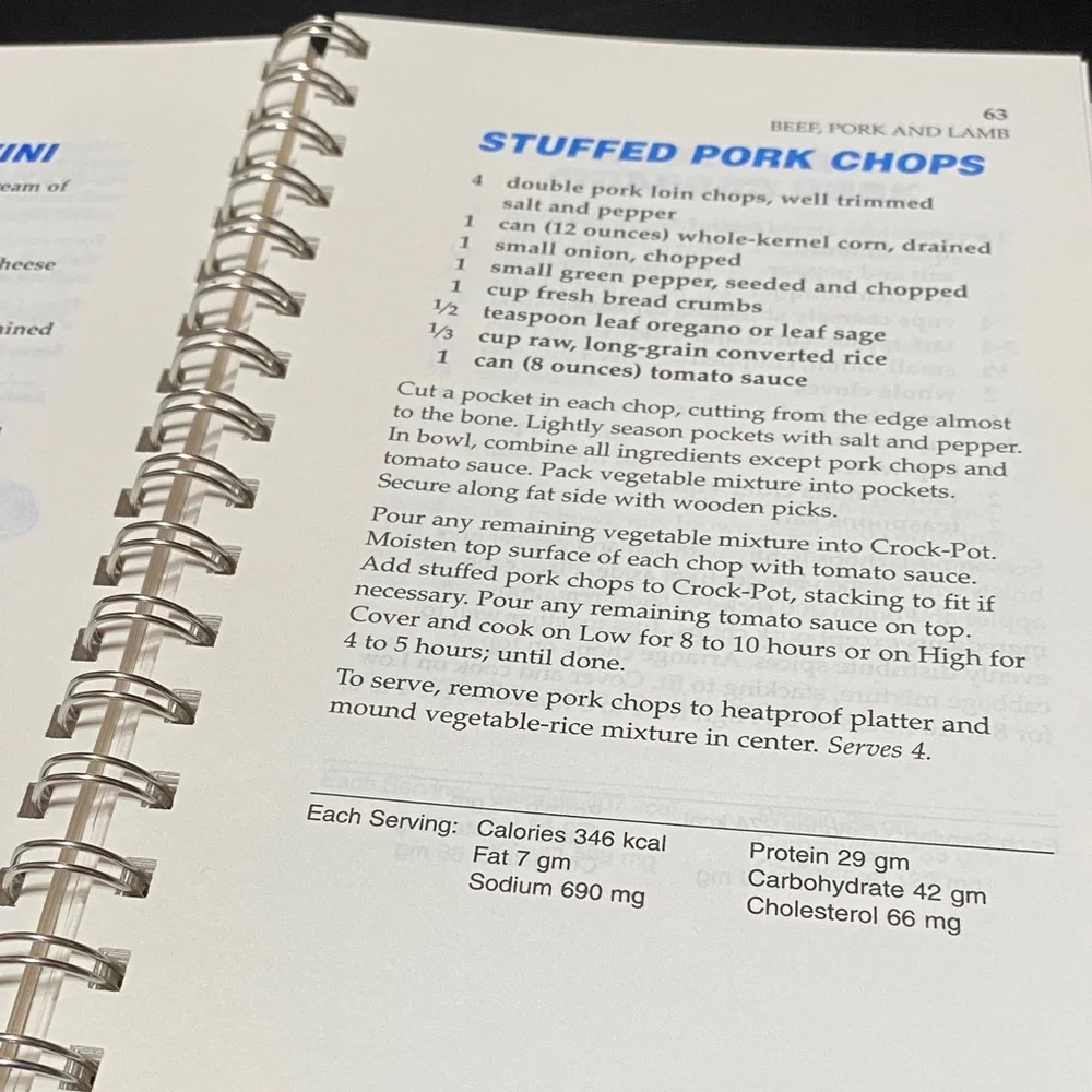 Rival Crock-Pot Slow Cooker cuisine spiral bound 1995 cookbook